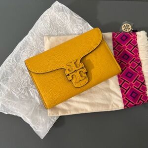 Tory Burch Yellow Leather Wallet